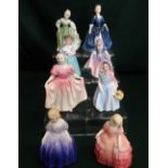 Royal Doulton small ladies; Wendy, Marie, Rose, Bunny, Dinky-Do, Sweeting, Debbie and Fair Maiden,