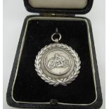 Motor Cycling interest - Hallmarked silver circular prize fob, engraved 'Night Trial June 18th-