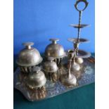 Large collection of early 20th C Indian brassware including Elephant bells (25), vases cigarette