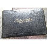 Leather bound autograph book signed by Max Wall, Tom Young, Billy Rhodes, Lionel Smith, Frank