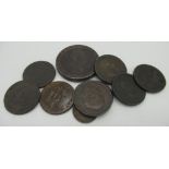 Geo.III Cartwheel Penny and a quantity of later GB copper coinage, Liverpool, Cronebane, Norfolk &
