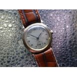 1940's Swiss mechanical wristwatch 9ct gold case, screw back and bezel, case back stamped