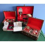 Large collection of costume jewellery including rings, necklaces, beads etc with three jewellery