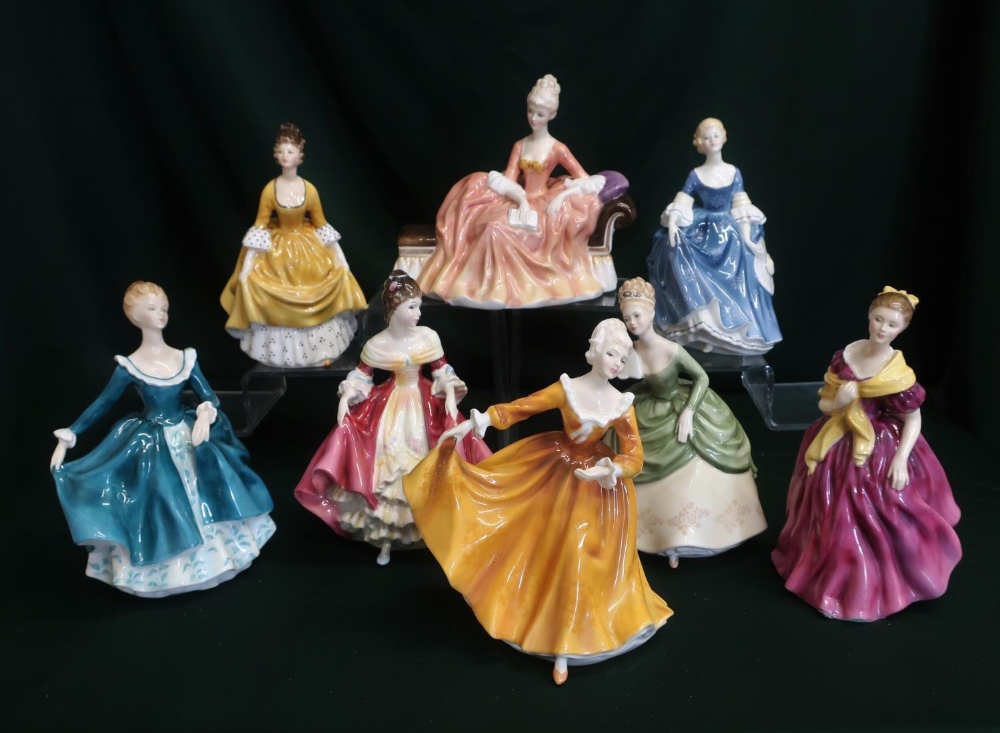 Royal Doulton ladies: Hilary, Soiree, Southern Belle, Reverie, Adrienne, Janine, Kirsty and Coralie,