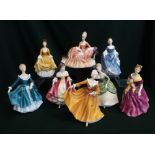 Royal Doulton ladies: Hilary, Soiree, Southern Belle, Reverie, Adrienne, Janine, Kirsty and Coralie,