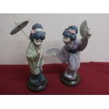 Lladro porcelain figure No 4991 Madame Butterfly and Lladro figure No 4988 Oriental Spring H30cm (