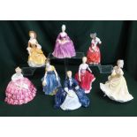 Royal Doulton ladies; Melanie, Charlotte, Victoria, Ninette, Fiona, Laurianne, Sandra and