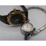 Ladies Eterna-Matic stainless steel manual wristwatch on expanding bracelet, a ladies Gucci quartz