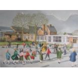 G. Wilkes (20th C): "April Break, Hallgate Primary School, Cottingham", watercolour, signed, H27cm