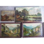 N. Willis-Pryce (19th/20th C): Pair of extensive Highland landscapes, oil on board, signed, 24cm x
