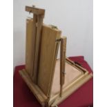Windsor and Newton type traveling folding easel complete with oil paints