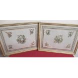 Pair of Regency style studies of figures in Rococo style cut out cartouche, in vintage gilt wood and