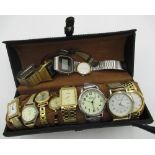 Timex SSQ LCD quartz wrist watch, Seiko LCD Alarm chronograph quartz wrist watch and ten other