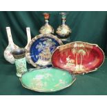 Carlton Ware "Bert Royale" and "Rouge Royale" oriental inspired hand painted china and two hand