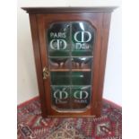 Small wall cupboard, lead glazed convex door with CD Dior Paris decals W36cm D20cm H54cm