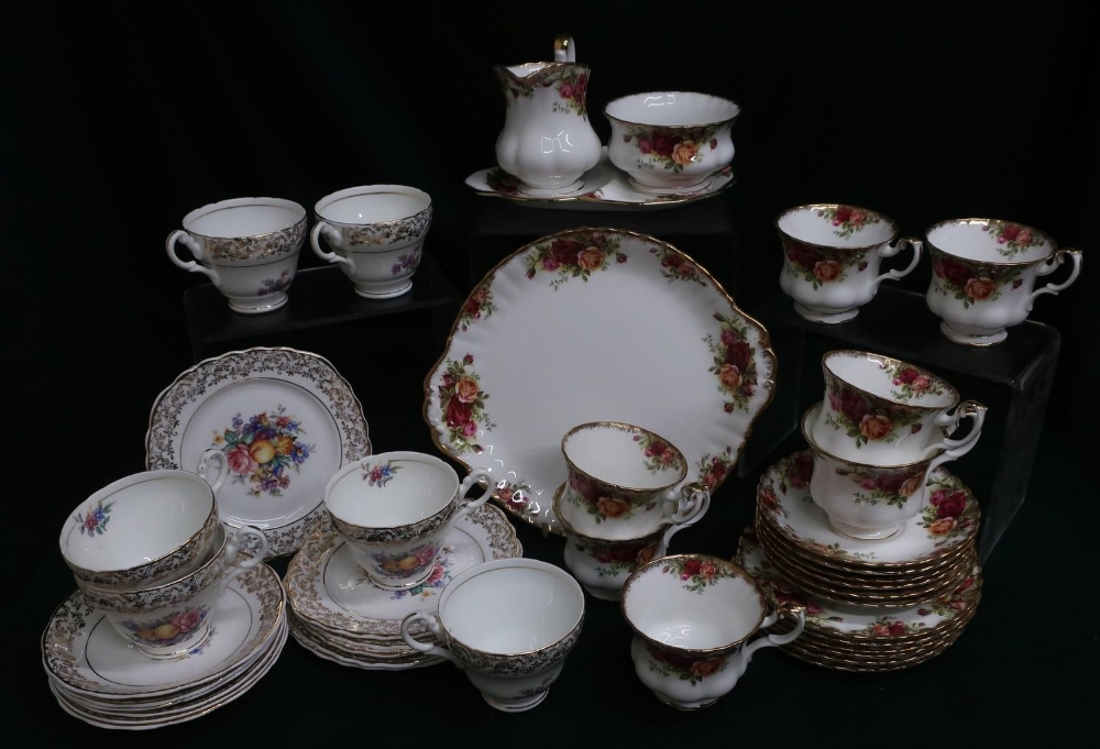 Royal Albert "Old Country Roses" part tea service and a part tea service with floral decoration - Image 2 of 3