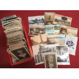 British printed and real photographic postcards, continental printed topographical postcards, some