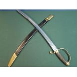 Victorian Police Constabulary Hanger circa 1860. 61cm (24?) single edged, fullered, curved blade.