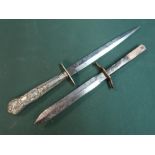 Gentleman?s /Gambler?s cutlery handled stiletto knife 15cm (6?) steel blade. White metal guard and