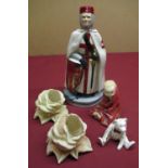 Royal Daulton figure "This Little Pig", Wade Knight Templar figure 1991 bi-centenary, Royal Crown