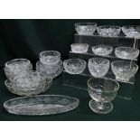 Collection of glass bowls, plates, dishes etc. including Waterford Nocturne, Heritage, Edinburgh