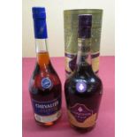 Courvoisier V.S.O.P Cognac Ltd.ed gift pack 700ml and Chevalier Cognac 70cl 2btls