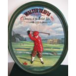 Vintage Walter Travis oval golf plaque 1904, H62cm W49cm