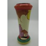 Clarice Cliff Bizarre Fantasque Blue Autumn Balloon Trees pattern tapering vase, printed marks,