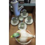 Denby coffee service for four, and a vintage duck and duckling tureen and cover