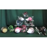 Collection of Wedgwood glass snails and hedgehogs, various colours, (11)