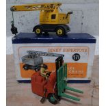 Dinky Supertoys Coles Mobile Crane 571, in original blue box and a Dinky Coventry Climax fork lift