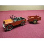 Dinky Landrover 340 orange with red wheels and grey tyres, lacks driver & similar Land Rover