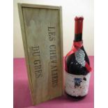 Commemorative bottle of Les Chevaliers Du Gres Red Wine for Pickering Parish Church 1956-1996, in