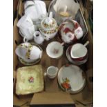 Tuscan China part tea service decorated with a floral border, Ainsley Bone China part tea service