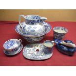 20th C Royal Worcester cabinet cup with blue and white decoration, Minton's "Genevese" blue and