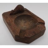 Robert Mouseman Thompson - adzed oak ashtray carved with signature mouse D10cm