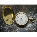 Late 19th C American Waltham Watch Co, Riverside 14K full gold hunter keyless pocket watch, hinged