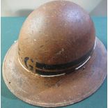 British WWII period F.G (Fire Guard civilian) steel helmet with liner