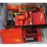 A large quantity of Tri-ang model railway wagons, track and accessories etc inc. Mail coach set