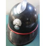 Belgium lacquered leather police helmet