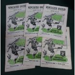 Six Newcastle United home programmes for season 1948-49, Liverpool, Sunderland, Blackpool,