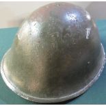 British "Turtle" WWII - Korea period steel helmet with liner and chinstraps
