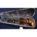 AN electric violin with skeleton style body, active pick up and control system, 1/4inch and 3.5mm