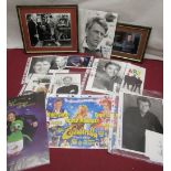 Collection of signed, printed and other Autographs of Male Actors incl. Leslie Phillips, David