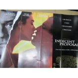 Collection of five cinema quad posters including: Indecent Proposal starring Robert Redford,