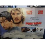 Collection of five cinema quad posters including: Point Break starring Patrick Swayze, Star Trek the