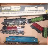 A small collection of model railway wagons inc. Princess Elizabeth 46201, Triang 8509 and boxed Wren