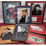 Collection of signed, printed and other Autographs of Actors incl. Larry Hagman with 10,000 note,
