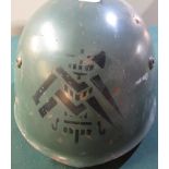 Italian WWII period steel helmet with division sign 1933 patent complete with liner and strap