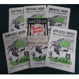 Six Newcastle United home programmes for season 1948-49, Chelsea, Preston, Aston Villa, Stoke,